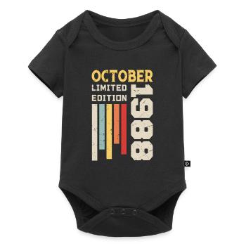 Octobre 1988 - Cadeau anniversaire Octobre 1988 - Body à manches courtes Premium Bébé - noir - Devant
