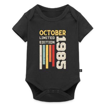 Octobre 1985 - Cadeau anniversaire Octobre 1985 - Body à manches courtes Premium Bébé - noir - Devant