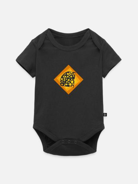 Käse Emmentaler Käse - Baby Premium Kurzarmbody - Schwarz