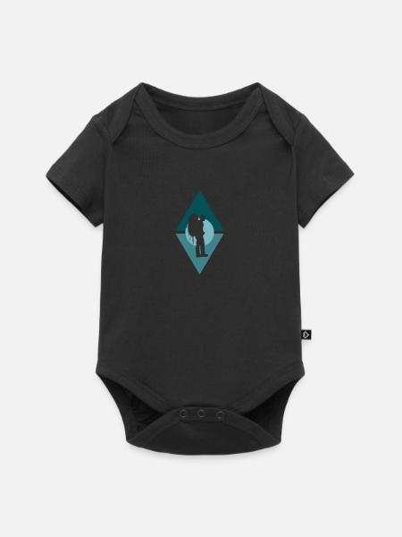 Backpacker Wanderer Wandern - Baby Premium Kurzarmbody - Schwarz