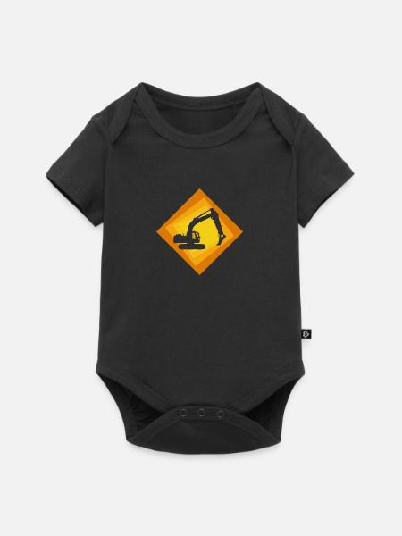 Bagger Bauarbeiter Bagger - Baby Premium Kurzarmbody - Schwarz