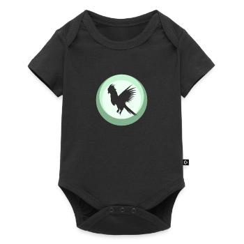 Vogel Kakadus Papagei - Baby Premium Kurzarmbody - Schwarz - Vorne