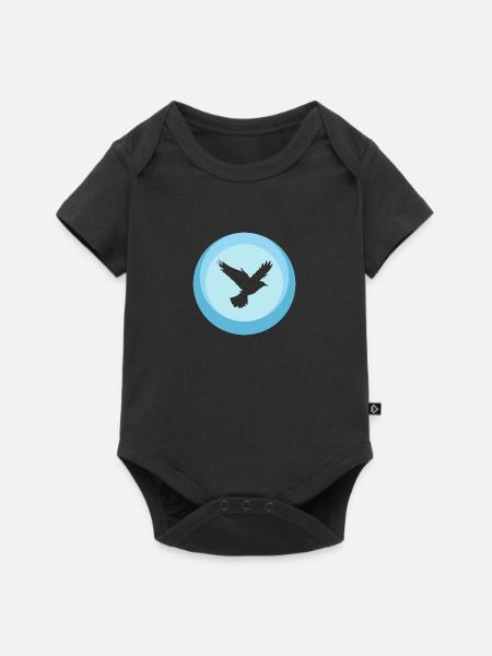 Tier Vogelschwarm Vogel - Baby Premium Kurzarmbody - Schwarz