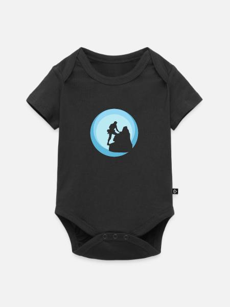 Kletterwand Klettern Alpen - Baby Premium Kurzarmbody - Schwarz