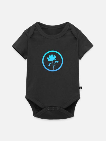 Botanisch Flora Blume - Baby Premium Kurzarmbody - Schwarz