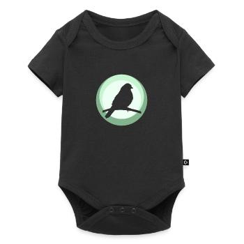 Sittich Tier Vogel Abbildung - Baby Premium Kurzarmbody - Schwarz - Vorne