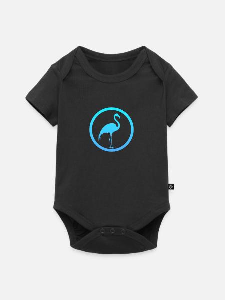 Wasservogel Flamenco Exotisch - Baby Premium Kurzarmbody - Schwarz