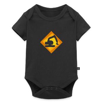 Excavatrice, Ouvrier De Construction, Construction De Maison - Body à manches courtes Premium Bébé - noir - Devant