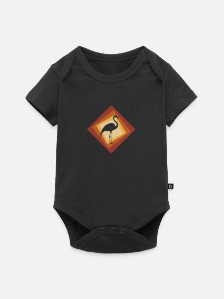 Flamingos Flamingo Flamingos - Baby Premium Kurzarmbody - Schwarz