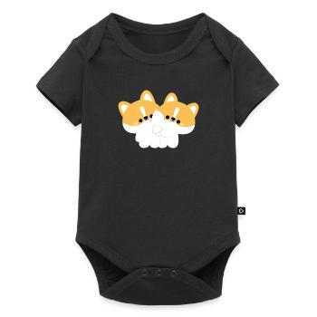 Corgi Couple - Body à manches courtes Premium Bébé - noir - Devant
