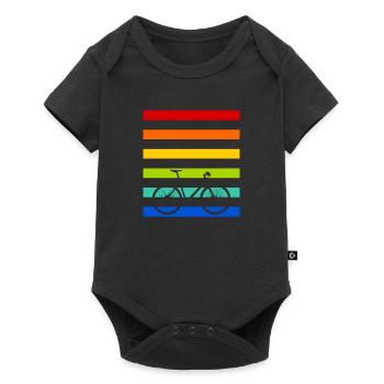 Bicycle rainbow stripes - Baby Premium short-sleeve bodysuit - black - Front