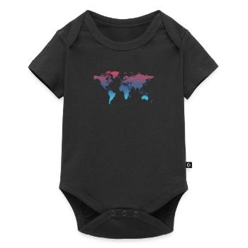 World map colorful - Baby Premium short-sleeve bodysuit - black - Front