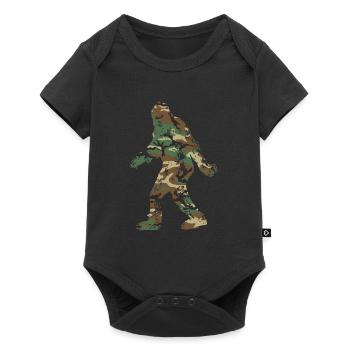 Bigfoot Silhouette Camouflaged - Baby Premium short-sleeve bodysuit - black - Front
