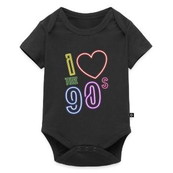 i love 90s - Retro Old School - Baby Premium Kurzarmbody - Schwarz - Vorne