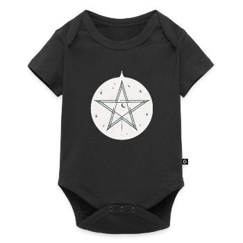 Magic pentagram with stars and moon - Baby Premium short-sleeve bodysuit - black - Front