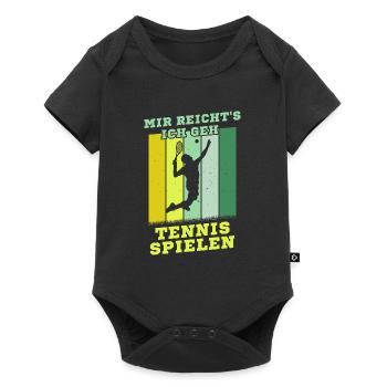 Tennis Vintage Retro Tennisspieler Sport Hobby - Baby Premium Kurzarmbody - Schwarz - Vorne