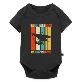 Social distancing Expert Hang Gliding - Baby Premium Kurzarmbody - Schwarz - Vorne