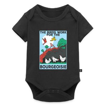 The birds work for the bourgeoisie - Baby Premium short-sleeve bodysuit - black - Front