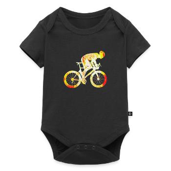 Bicycle silhouette road bike - Baby Premium short-sleeve bodysuit - black - Front