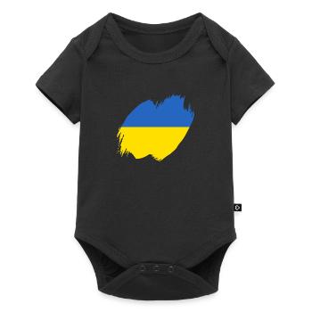Drapeau de l’Ukraine Vintage Drapeau ukrainien d’occasion Look - Body à manches courtes Premium Bébé - noir - Devant