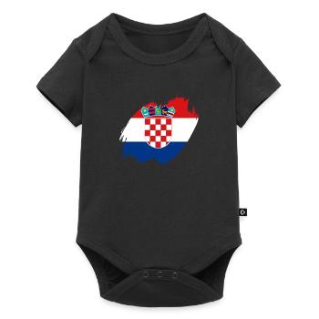 Croatie Drapeau Adriatique Zagreb Drapeau croate - Body à manches courtes Premium Bébé - noir - Devant