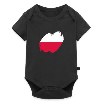 Drapeau de Pologne utilisé Look Polska Drapeau polonais - Body à manches courtes Premium Bébé - noir - Devant