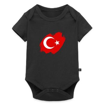 Turkey Flag Used Look Turkish Flag Vintage - Baby Premium short-sleeve bodysuit - black - Front