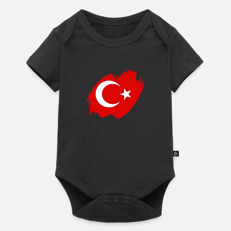 Drapeau de Turquie Utilisé Look Drapeau Turc Vintage - Body à manches courtes Premium Bébé - noir