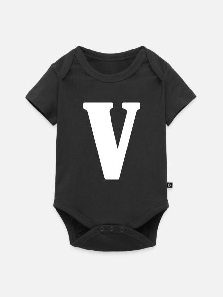 V - Baby Premium Kurzarmbody - Schwarz