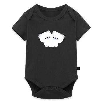 Couple d’ours polaires - Body à manches courtes Premium Bébé - noir - Devant