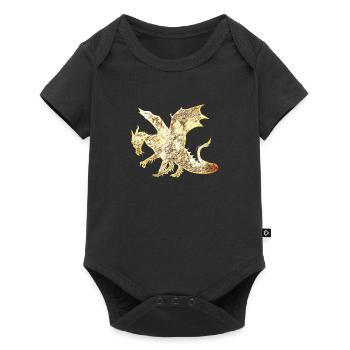 Drache - Baby Premium Kurzarmbody - Schwarz - Vorne