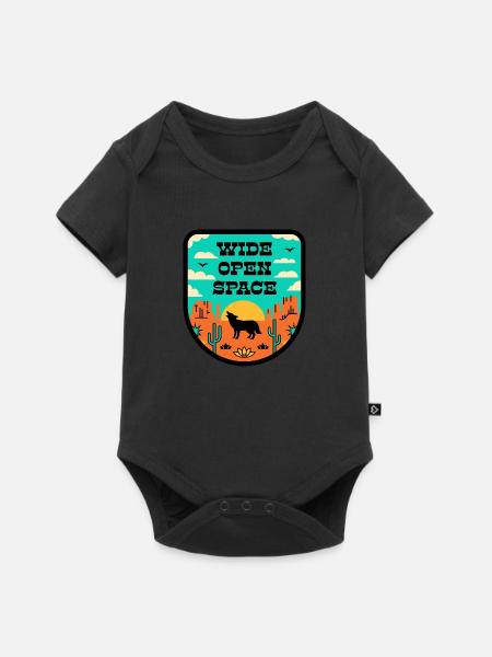 Wüste im retro stil - Baby Premium Kurzarmbody - Schwarz