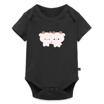 Couple de vaches - Body à manches courtes Premium Bébé - noir - Devant