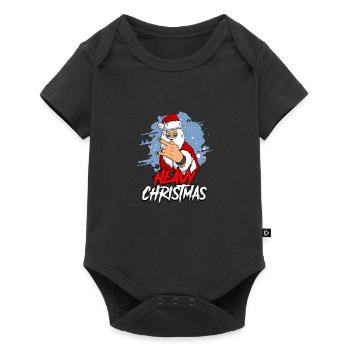 Santa Claus Santa Claus Heavy Metal Christmas - Baby Premium short-sleeve bodysuit - black - Front