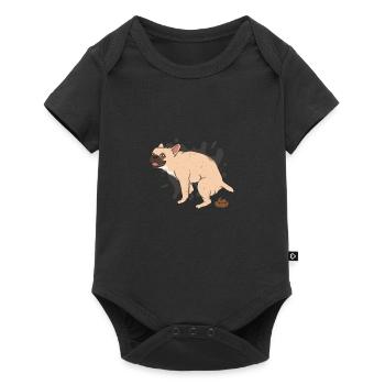 FRENCHIE poops piles of poop - Baby Premium short-sleeve bodysuit - black - Front