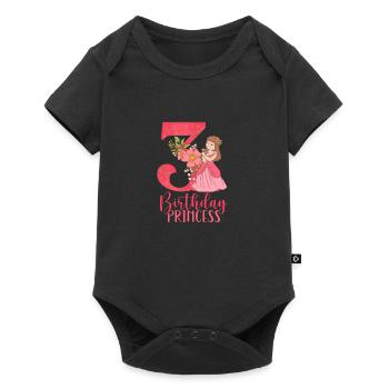Birthday princess turns three years old - Baby Premium short-sleeve bodysuit - black - Front