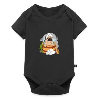 Pug Sauna Wellness - Baby Premium short-sleeve bodysuit - black - Front