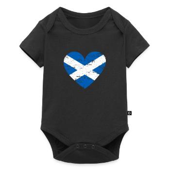 Scotland Flag Heart - Baby Premium short-sleeve bodysuit - black - Front