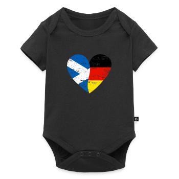 Scotland Germany Flag Heart - Baby Premium short-sleeve bodysuit - black - Front