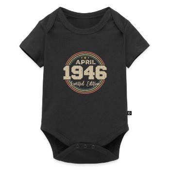 Avril 1946 Cadeau D'anniversaire Avril 1946 Retro - Body à manches courtes Premium Bébé - noir - Devant