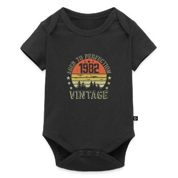 1982 Vintage Born 1982 Birthday Gift 1982 - Baby Premium short-sleeve bodysuit - black - Front