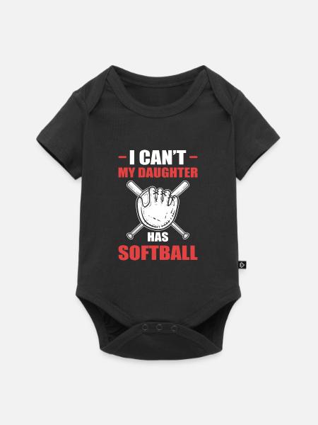 Softball Softball-Spieler - Baby Premium Kurzarmbody - Schwarz