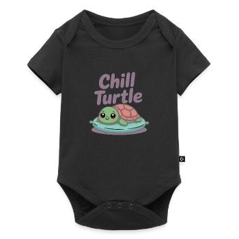 Cute turtle on pillow - Baby Premium short-sleeve bodysuit - black - Front