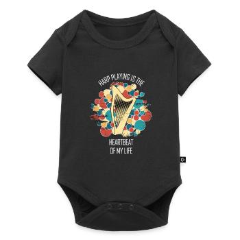 Harp Gift Musical Instrument Musician Plucking - Baby Premium short-sleeve bodysuit - black - Front