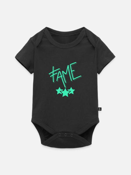 Neon Ruhm / Fame - Baby Premium Kurzarmbody - Schwarz