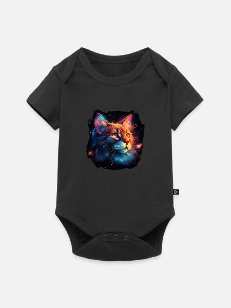 Cat for Cat Moms, Gift Cat Velvet Paw - Baby Premium short-sleeve bodysuit - black