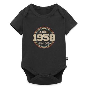 Avril 1958 Cadeau D'anniversaire Avril 1958 Retro - Body à manches courtes Premium Bébé - noir - Devant