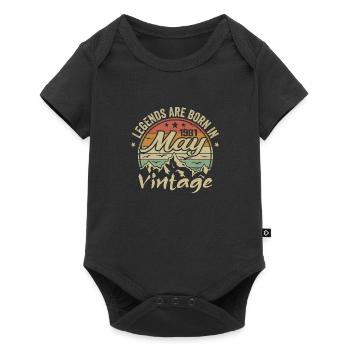 Mai 1981 Geburtstagsgeschenk 1981 Jahrgang 1981 - Baby Premium Kurzarmbody - Schwarz - Vorne