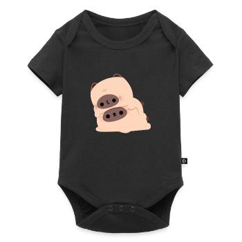 Siamesisches Katzenpaar - Baby Premium Kurzarmbody - Schwarz - Vorne