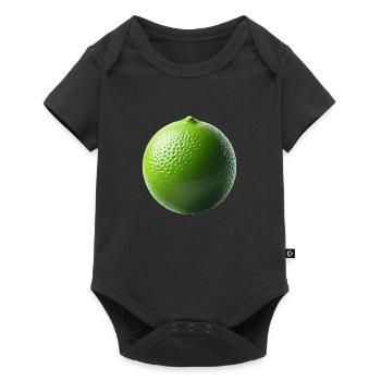 Frische Limette – Minimalistische Natur - Baby Premium Kurzarmbody - Schwarz - Vorne